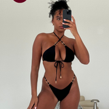 KAIA Multiwearable Bikini Top - Black
